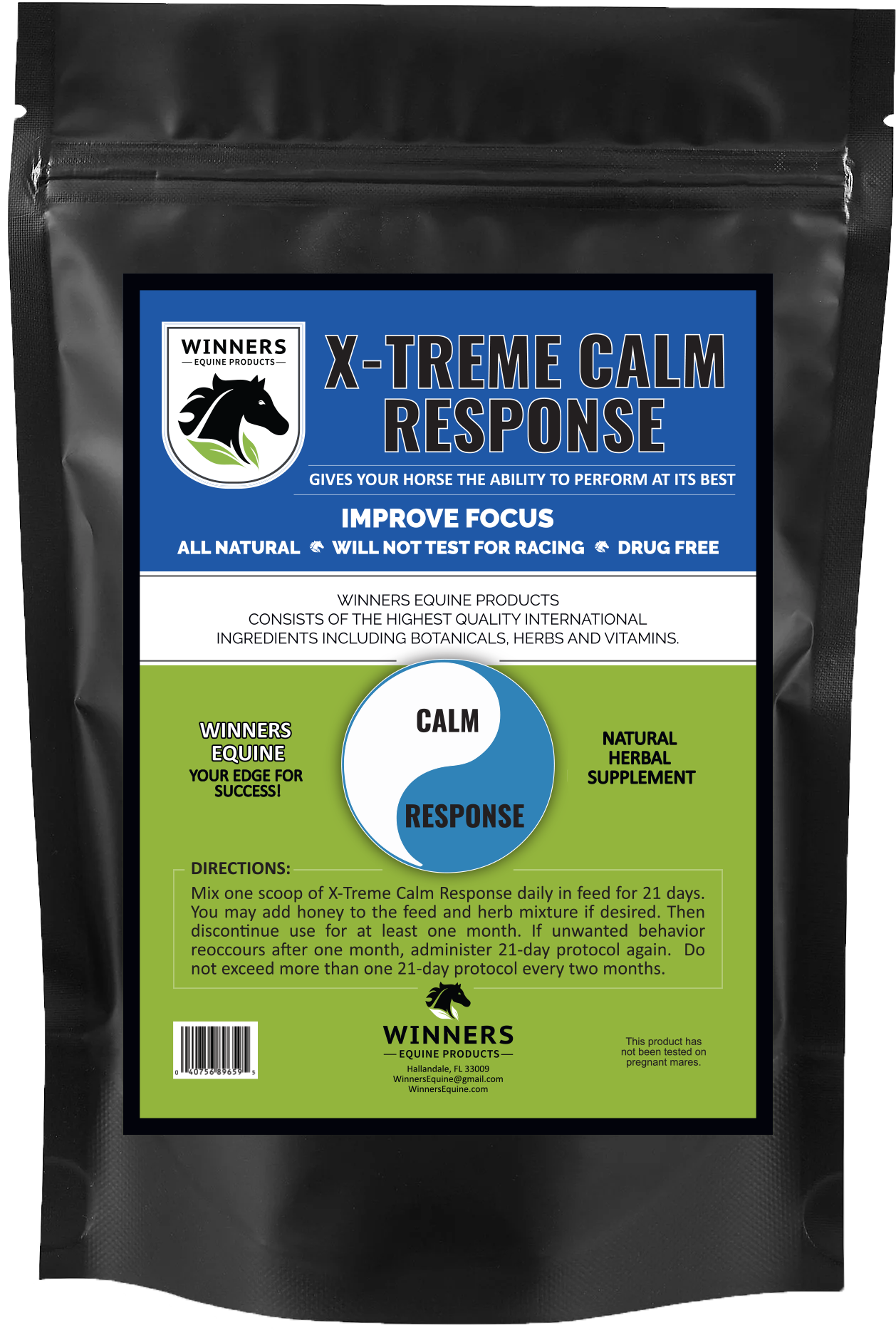 エンドレスホライゾン メタルヘッド エクストリーム サプリメント X-Treme Calm Response | All natural products for the serious horseman